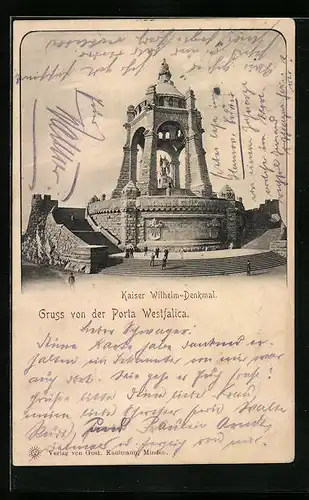 AK Porta Westfalica, Kaiser Wilhelm-Denkmal