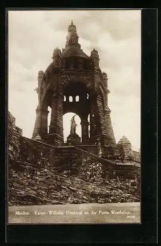 AK Minden i. W., Kaiser Wilhelm-Denkmal an der Porta Westfalica