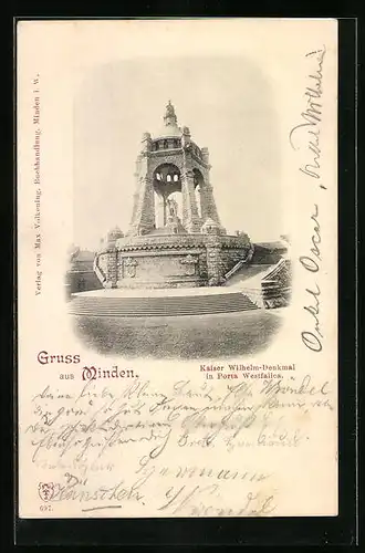 AK Minden i. W., Kaiser Wilhelm-Denkmal