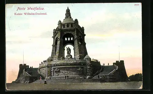 AK Porta Westfalica, am Kaiser Wilhelm-Denkmal