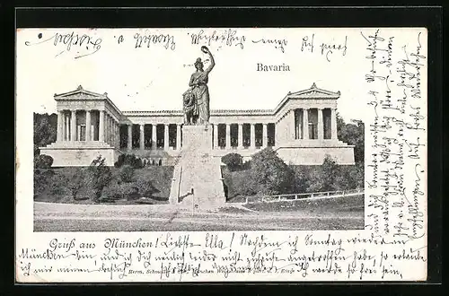 AK München, Bavaria mit Ruhmeshalle