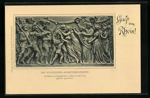 AK Nationaldenkmal auf dem Niederwald, Wandrelief Das Wiedersehen