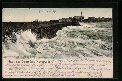 AK Warnemünde, Brandung am Spill