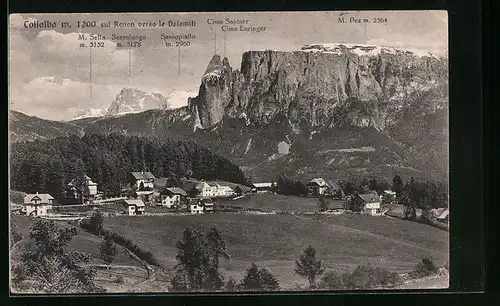 AK Collalbo sul Renon, Panorama verso le Dolomiti, M. Sella, Sassolungo & Sassopialto