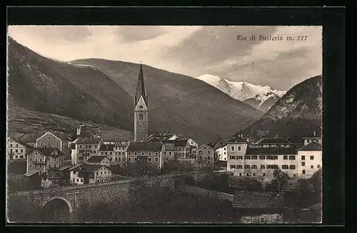 AK Rio di Pusteria, Panorama mit Kirche