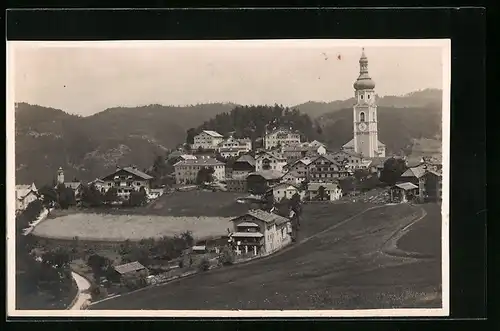 Foto-AK Kastelruth, Panorama mit Kirche