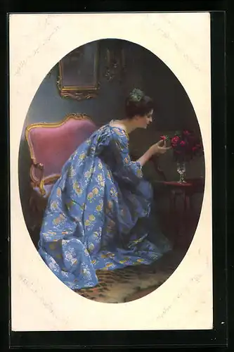 Künstler-AK Meissner & Buch (M&B) Serie 2528: Die blaue Dame