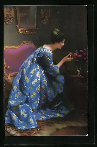 Künstler-AK Meissner & Buch (M&B) Serie 2617: Die blaue Dame