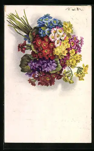 Künstler-AK Meissner & Buch (M&B) Serie 2427: schöner Blumenstrauss bunt gemischt