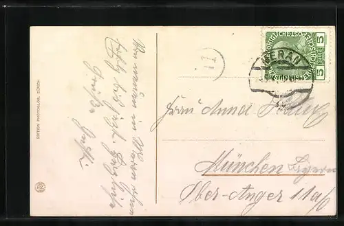 AK Meran, Gisela-Promenade mit Blick zur Zielspitze