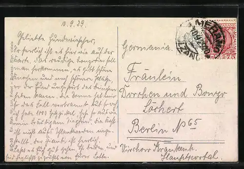 AK Merano-Maria Alta, Gesamtansicht mit Gebirgswand