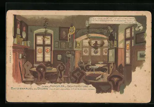 AK Bozen, Batzenhäusl, Künstler- und Dichterstube