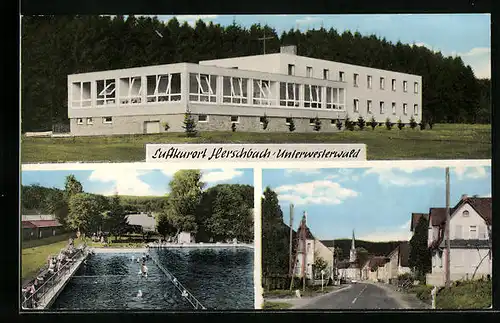 AK Herschbach / Unterwesterwald, Kaufhaus Veith, Freibad, Siedlung
