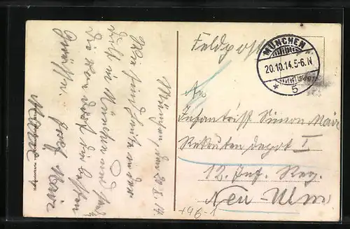 AK München, Marienplatz mit Strassenbahnen