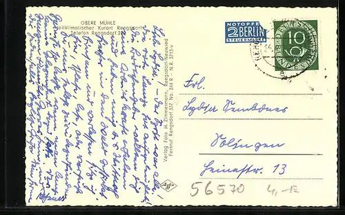 AK Rengsdorf, Gasthaus Obere Mühle