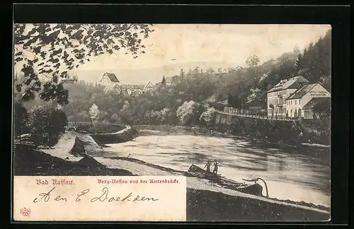 AK Bad Nassau, Berg-Nassau von der Kettenbrücke