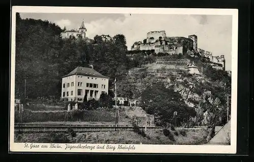 AK St. Goar am Rhein, Jugendherberge und Burg Rheinfels
