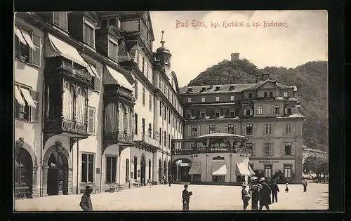 AK Bad Ems, Kgl. Kurhotel und kgl. Badehaus