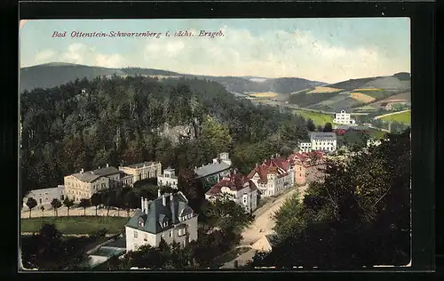 AK Bad Ottenstein-Schwarzenberg, Totale vom Berg gesehen