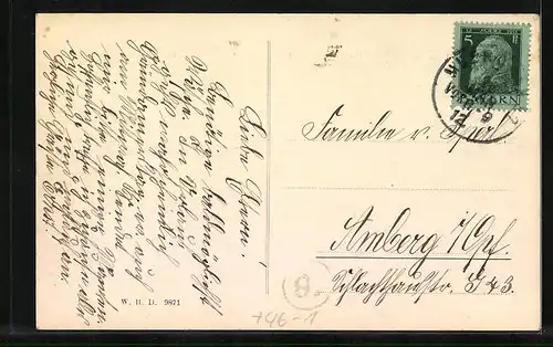 AK München, Strassenbahnen auf dem Marienplatz