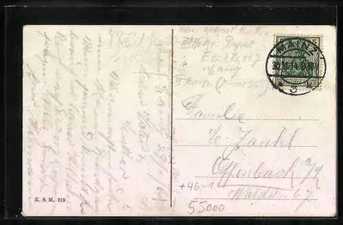 AK Mainz, Ludwigstrasse mit Strassenbahn