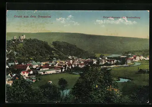 AK Helmarshausen im Diemeltal, Panorama mit Kruckenburg