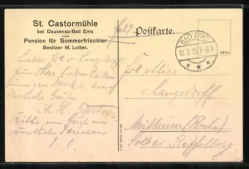 AK Dausenau-Bad Ems, Pension St. Castormühle