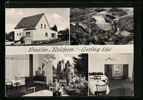 AK Gering / Eifel, Pension Reichert mit Innenansichten