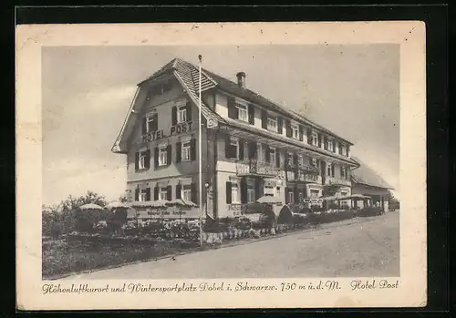 AK Dobel i. Schwarzw., Blick zum Hotel Post