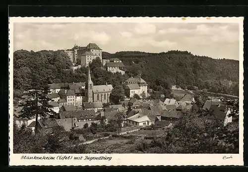 AK Blankenheim / Eifel, Panorama mit Jugendburg