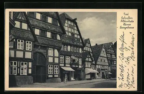 AK Bad Salzuflen, Altdeutsche Häuser in der Langestrasse