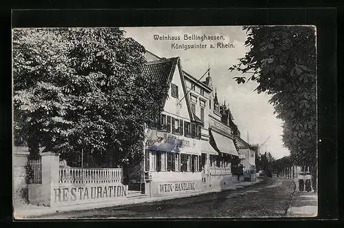 AK Königswinter a. Rh., Gasthaus & Weinhaus Bellinghausen