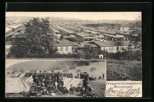 AK Münsingen, Truppenübungsplatz, Soldaten auf dem Zeltplatz