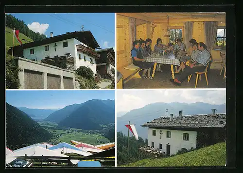 AK Oberpojen, Bauernschankstube Roanerhof Fam. Ausserhofer in vier Ansichten