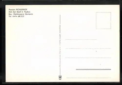 AK Rain bei Sand in Taufers, Pension Pichlerhof in drei Ansichten
