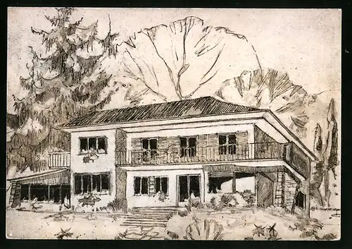 Künstler-AK Meran, Haus Achmüller