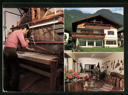 AK Uttenheim, Villa Ottone - Kunsthandweber in drei Ansichten