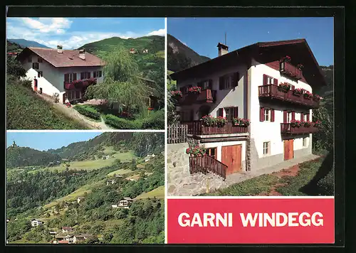 AK Ponte Gardena - Waidbruck, Garni Windegg in drei Ansichten
