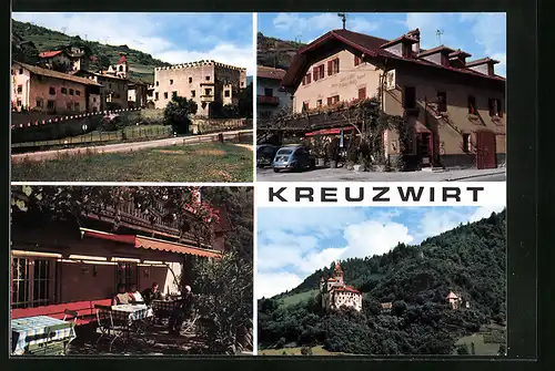 AK Colma, Gasthof-Pension Kreuzwirt in vier Ansichten