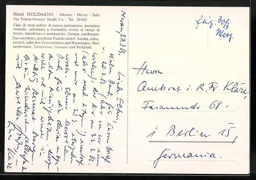 AK Meran, Hotel Holzmann