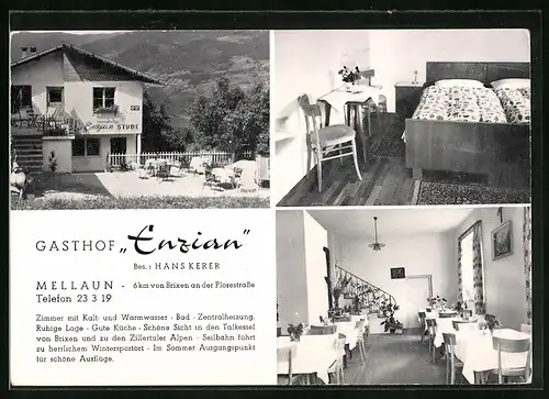 AK Mellaun, Gasthof Enzian in drei Ansichten
