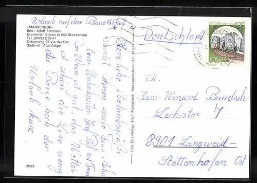 AK Brixen / Kranebitt, Pension Marxenhof