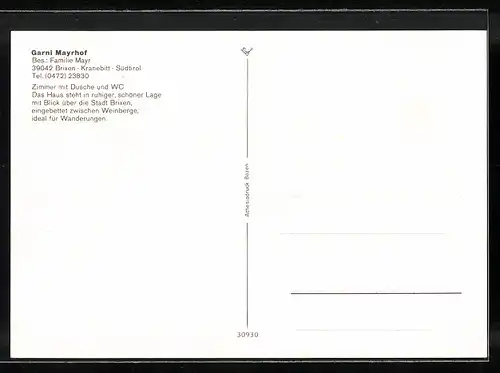 AK Brixen - Kranebitt, Garni Mayrhof