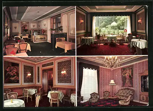 AK Meran - Obermais, Hotel-Garni Leichterhof in vier Ansichten