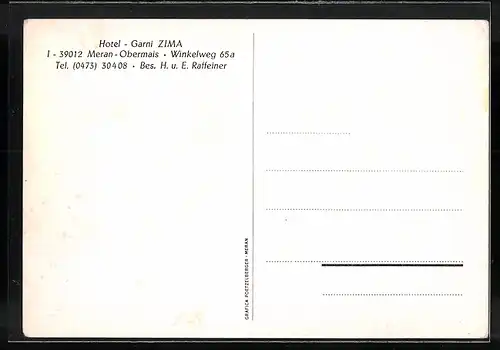 AK Meran - Obermais, Hotel-Garni Zima