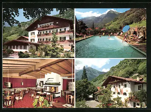 AK Meran, Hotel-Pension Sittnerhof in vier Ansichten