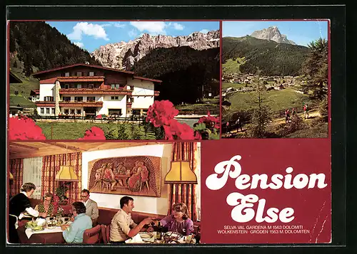 AK Selva - Wolkenstein, Pension Else in drei Ansichten