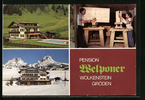 AK Wolkenstein, Pension Welponer - Holzschnitzer