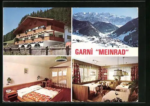 AK Wolkenstein, Garni Meinrad in vier Ansichten