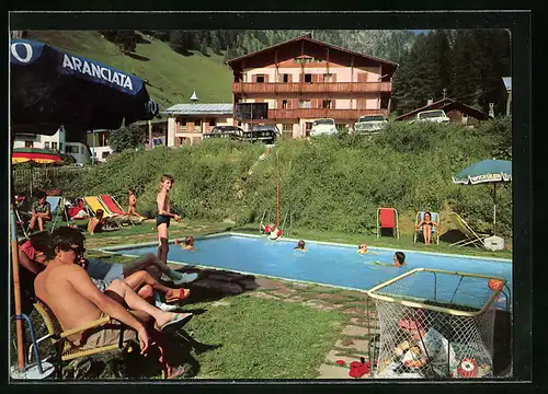 AK Selva - Wolkenstein, Albergo Alpino mit Schwimmbad
